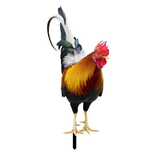 Realistic Acrylic Animal Yard Stake, 2D Flat Chicken Goose Bird Bunny Garden Sign for Pathway, Patio, Lawn Outdoor