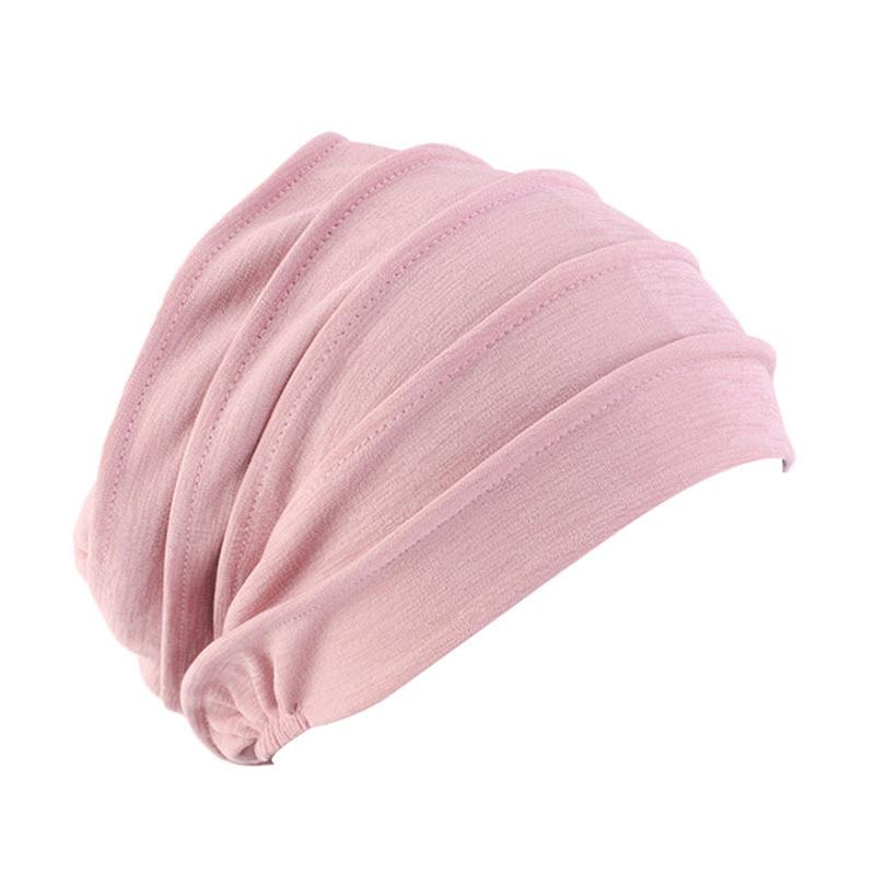 Elastic Turban Hat Solid Color Women Warm Winter Headscarf Bonnet Inner Hijabs Cap Muslim Hijab Femme Wrap Head