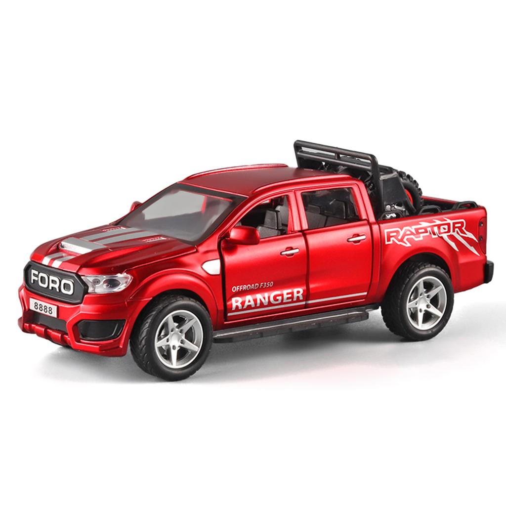 1/32 Ford Raptor F350 Pickup Truck Alloy Off Road Car Diecast Model Sound & Light Desktop Collection Decorative Gift Boy Display