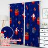 2pcs 2D flat printing Fashionable Christmas curtains Christmas Santa Snowflakes Gift Digital Printed Polyester Drapes Holiday