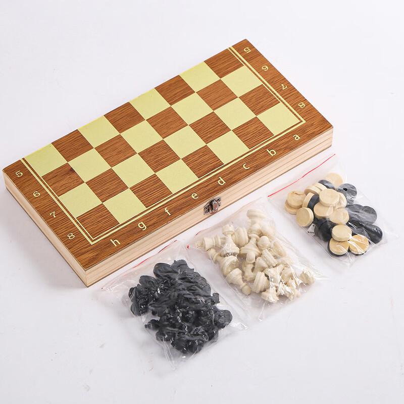 Brangdy Wooden 3-in-1 Folding Chess Set