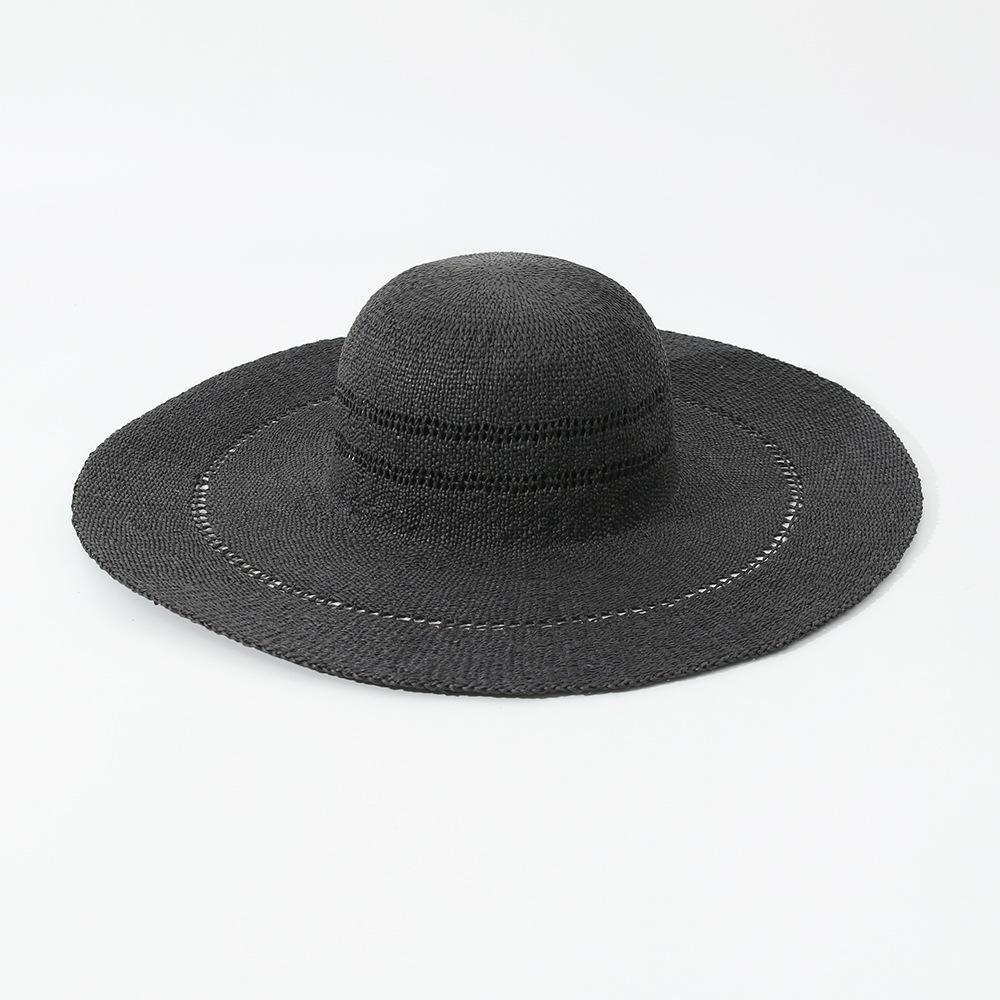 Spring and Summer Big Eaves Straw Hat Fashion Dome Beach Sunscreen Shade Straw Hat Foldable Straw