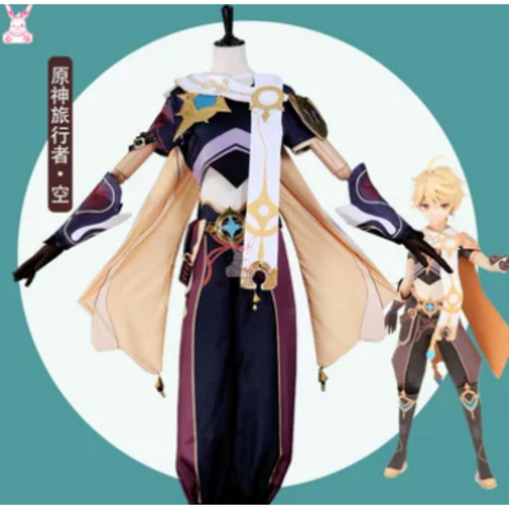 Genshin Impact Aether Cosplay Costume Adult Carnival Uniform Wig Anime Halloween Party Costumes Masquerade Women Game