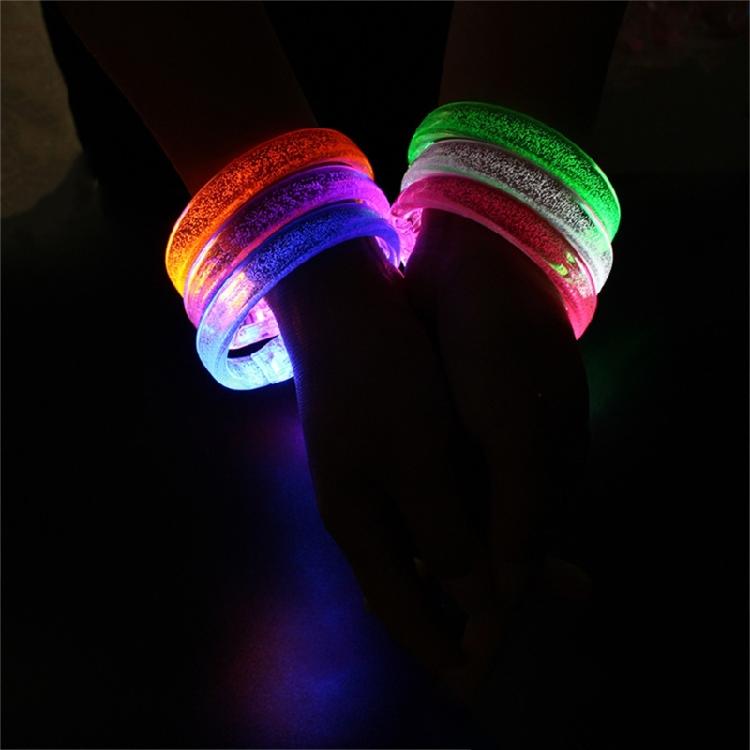 6pcs Colorful Light Up Party Glowing Bracelets Stylish Plastic LED Wristbands Birthday Party Wrist Bands Ornament