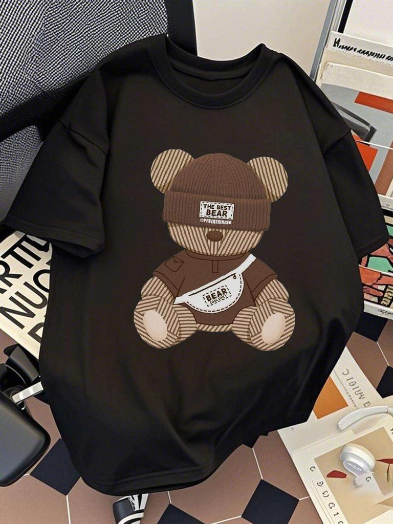 Combed cotton American version street loose size high quality spring and summer printed short sleeves