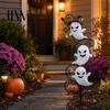 Metal Ghost Stakes for Garden Halloween Stake LED Light, Waterproof Ground Decor Lamp, Outdoor Yard Lawn Path Decoration Holiday Glowing Art