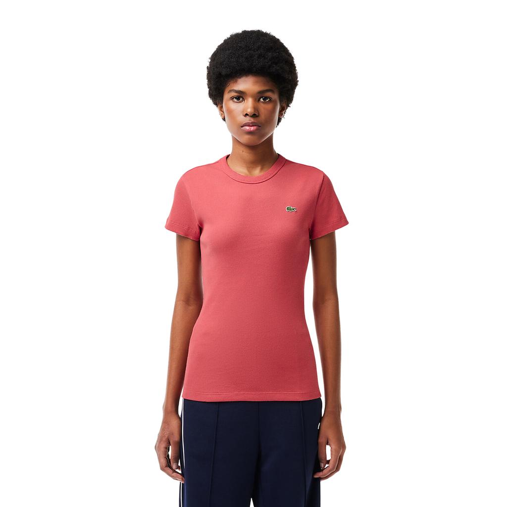 Lacoste Womens/Ladies Ribbed Slim T-Shirt