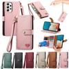 Leather Zipper Wallet Card Holder Case For Samsung Galaxy S23 Ultra S22 Plus S21 A23 A14 A34 A54 A53 A24 A73 A52 A53 Purse Cover