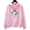 Siamese Cat Azuki Is The Center of The World Nobeko Hoodie Kawaii/Cute Long Sleeve Sweatshirt Harajuku Cartoon Tops