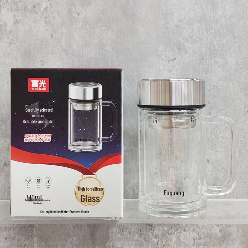 Fuguang G2331 Double-Layer Glass Office Tea Mug