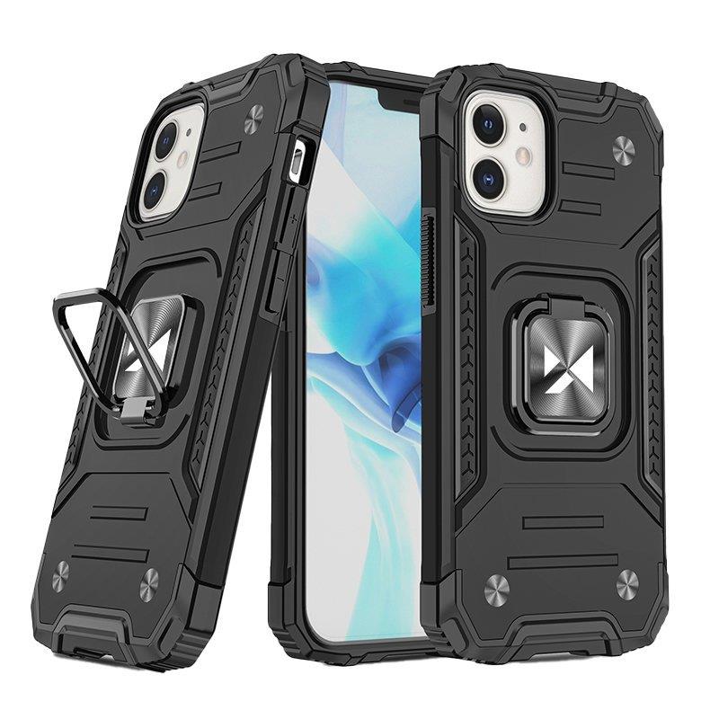 Armored case for iPhone 14, magnetic holder, Ring Armor, black