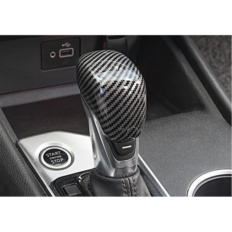 Carbon Fiber Console Gear Shift Knob Cover Trim For Nissan Sentra Sylphy 20-