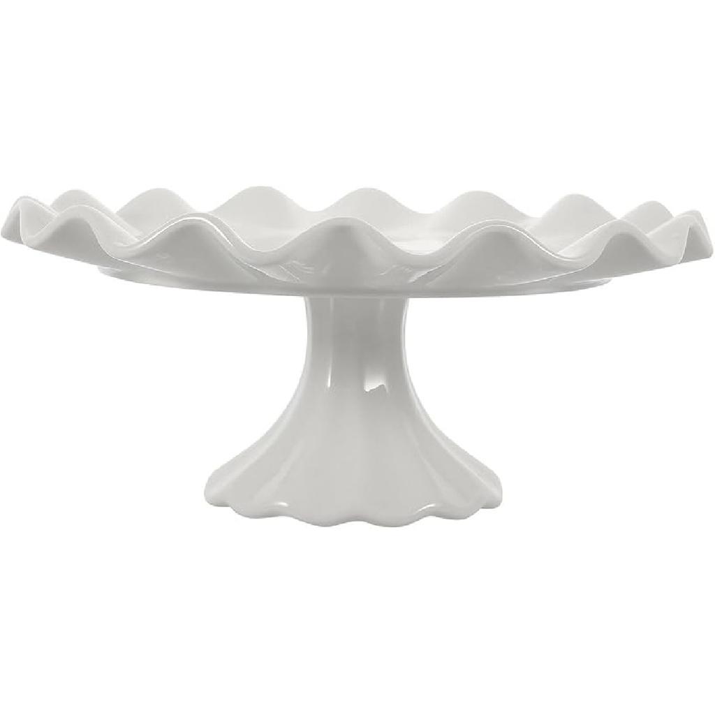 Ciieeo Ceramic Footed Bowl Small Raised Fruit Serving Tray Porcelain Pedestal Bowl Candy Snack Cake Display Stand for Birthday Holiday Party 5.5 Inch