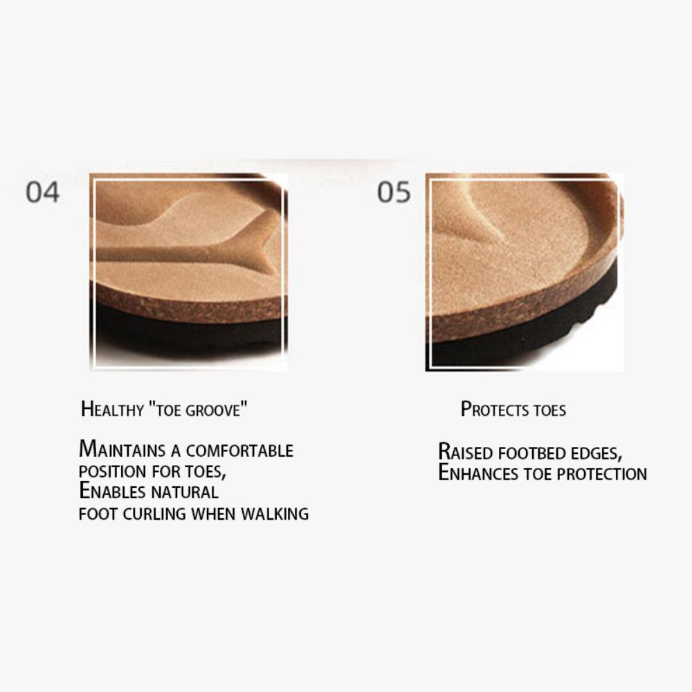 2025 Autumn Summer New Women's Cork Slippers - Trendy Cool Couple Beach Shoes, Non-Slip Water-Resistant Cork Footwear for Outdoor Daily Wear KWN