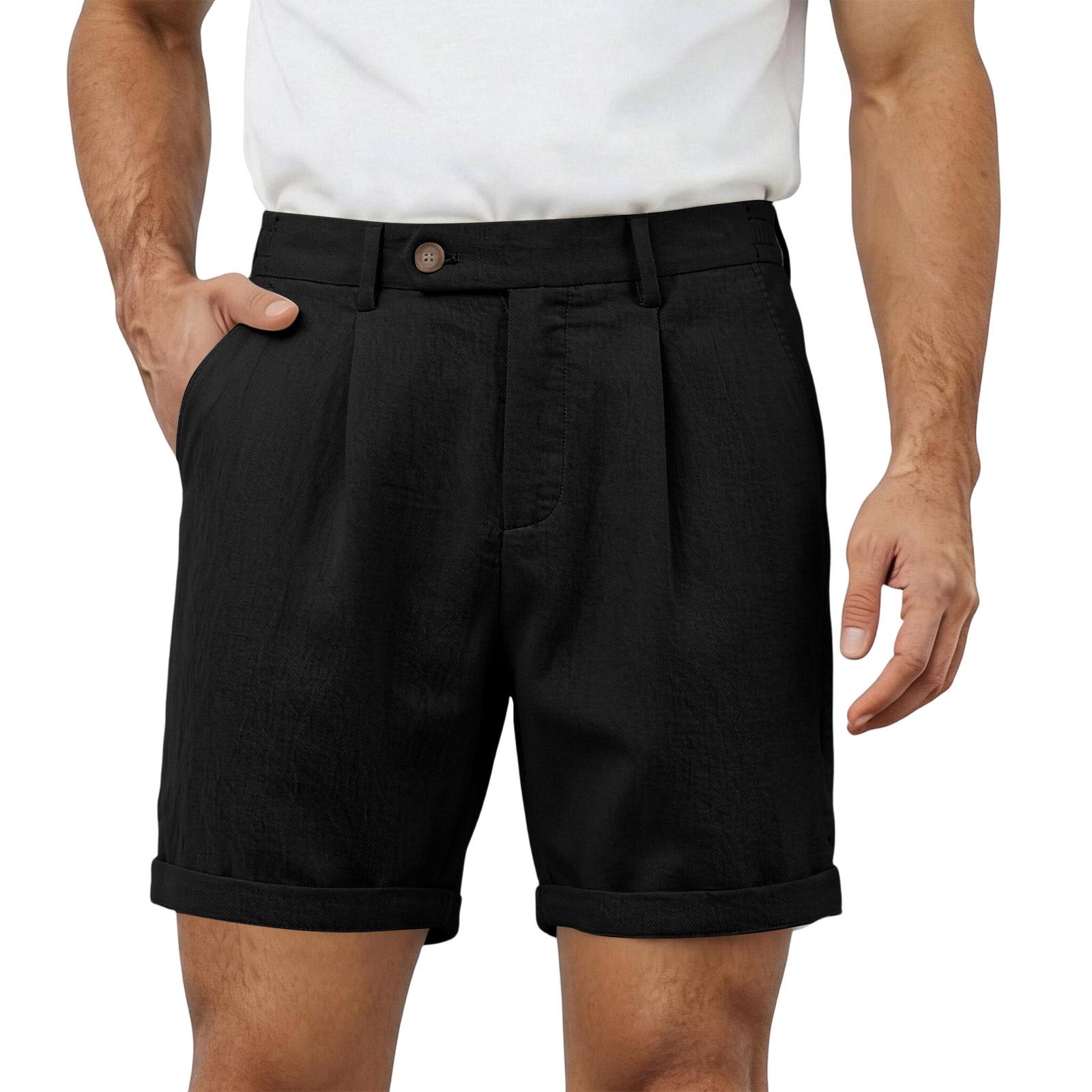 

Men Casual Classic Style Elastic Waistband Five-Point Shorts Lightweight Breathable Fabric Suitable for Summer Outdoor Activities XXL чёрный