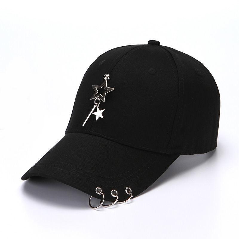 Fashion Hip Hop Cotton Baseball Cap Creative Piercing Ring Caps Punk Adult Casual Solid Adjustable Unisex Hat Snapback Hats