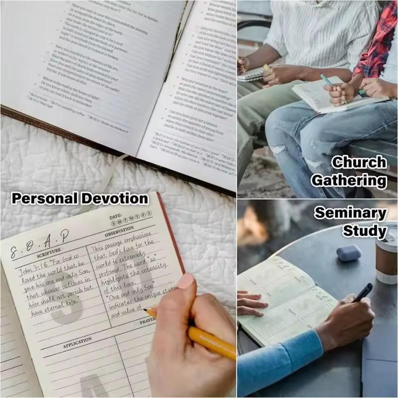 Bible Study Journal Notebook - S.O.A.P Method Bible Study Supplies Church Notes Notebook Daily Devotional Notebook Prayer