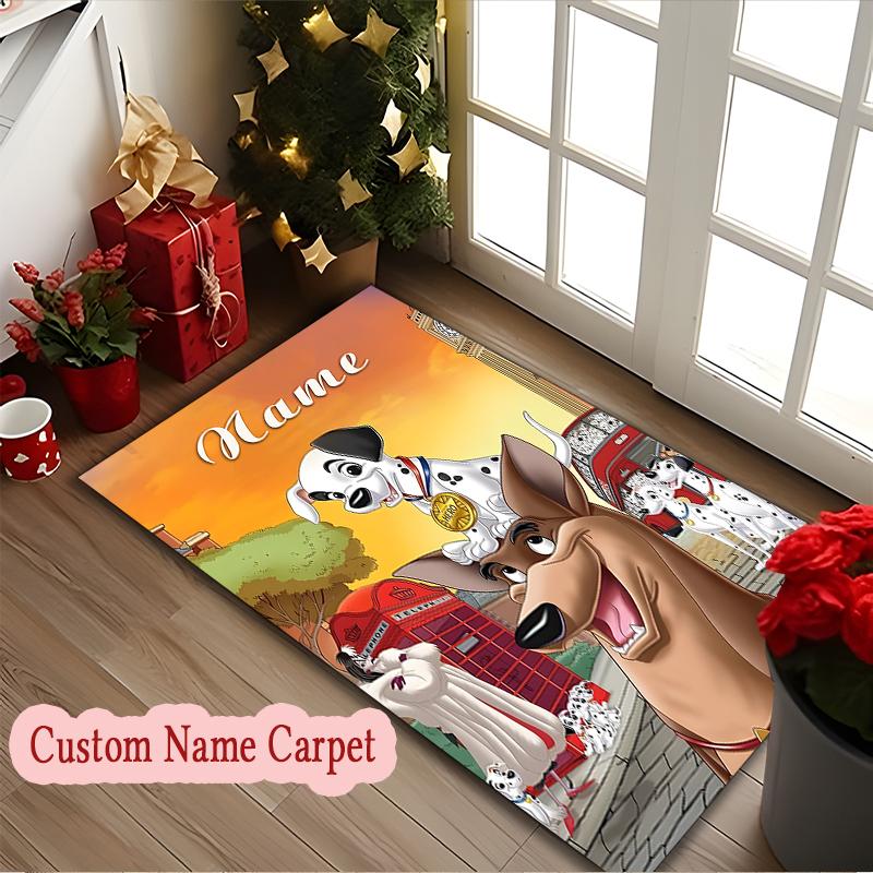[1pc Dalmatian Carpet] Custom Name Area Rug for Home and Game Room Use, Soft Indoor Sofa Chair Mat