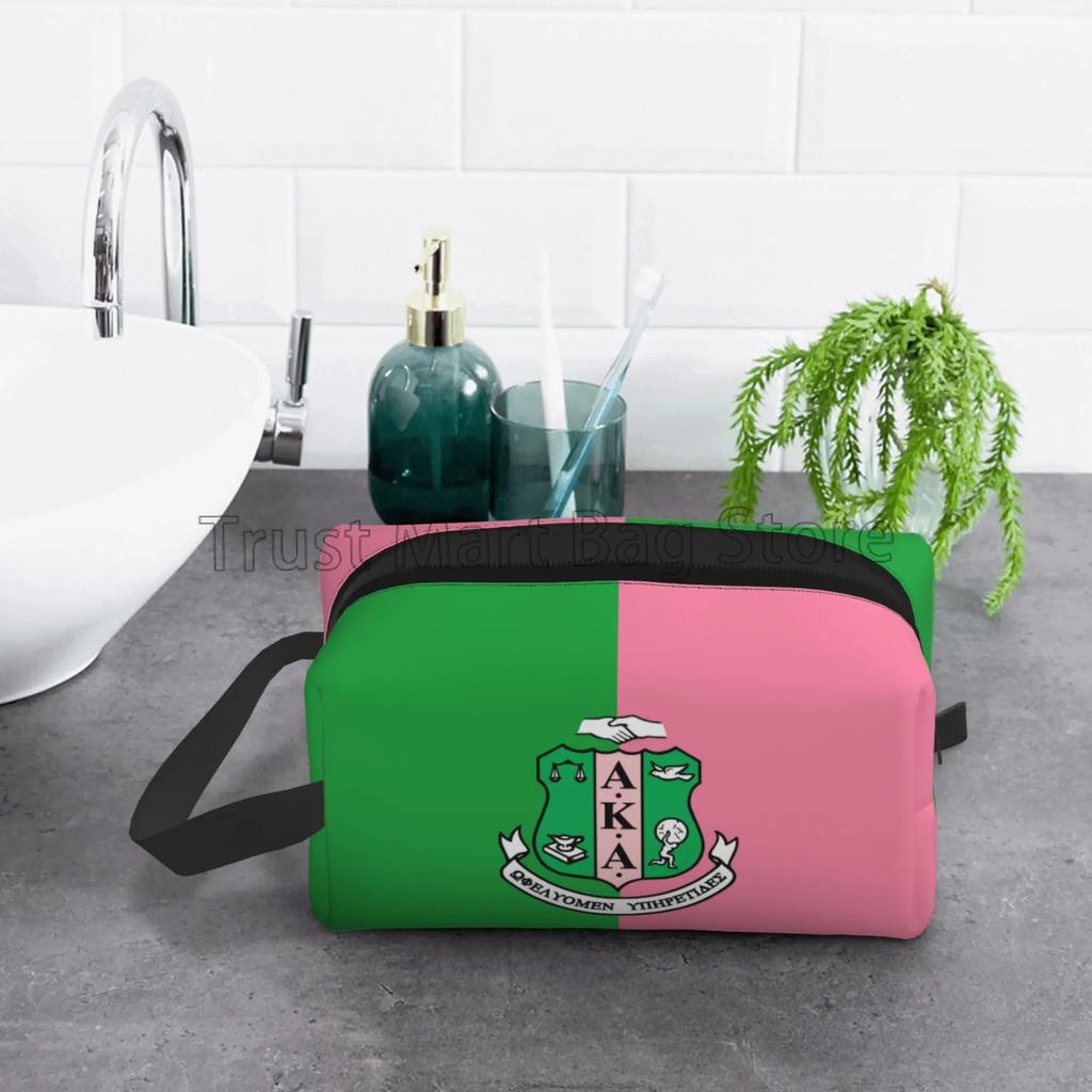 Sorority Print Storage Bag Women Portable Large Capacity Toiletry Bag Cosmetic Cases for Travel Storage and Everyday Use