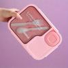 1450ML Portable Bento Box with Utensils Microwave Safe for Lunch Office Picnic Leak-Proof Divider Dip Container Kitchenware