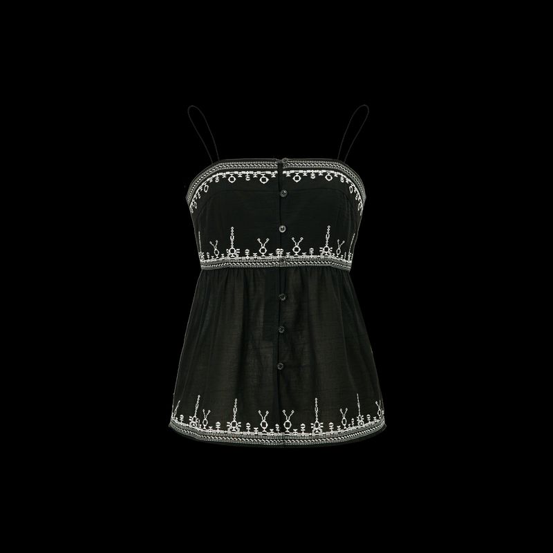 Blacknini "Holiday Set" Italy Heavy Twist Sea Island Cotton Embroider New Chinese Short Coat/Sling