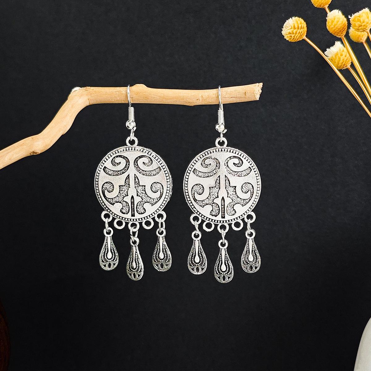 Богемные этнические геометрические серьги-капли с длинной бахромой, для ретро-туристических достопримечательностей