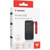Disque SSD externe - VERBATIM - Pocket - 2 To - Noir / Rouge