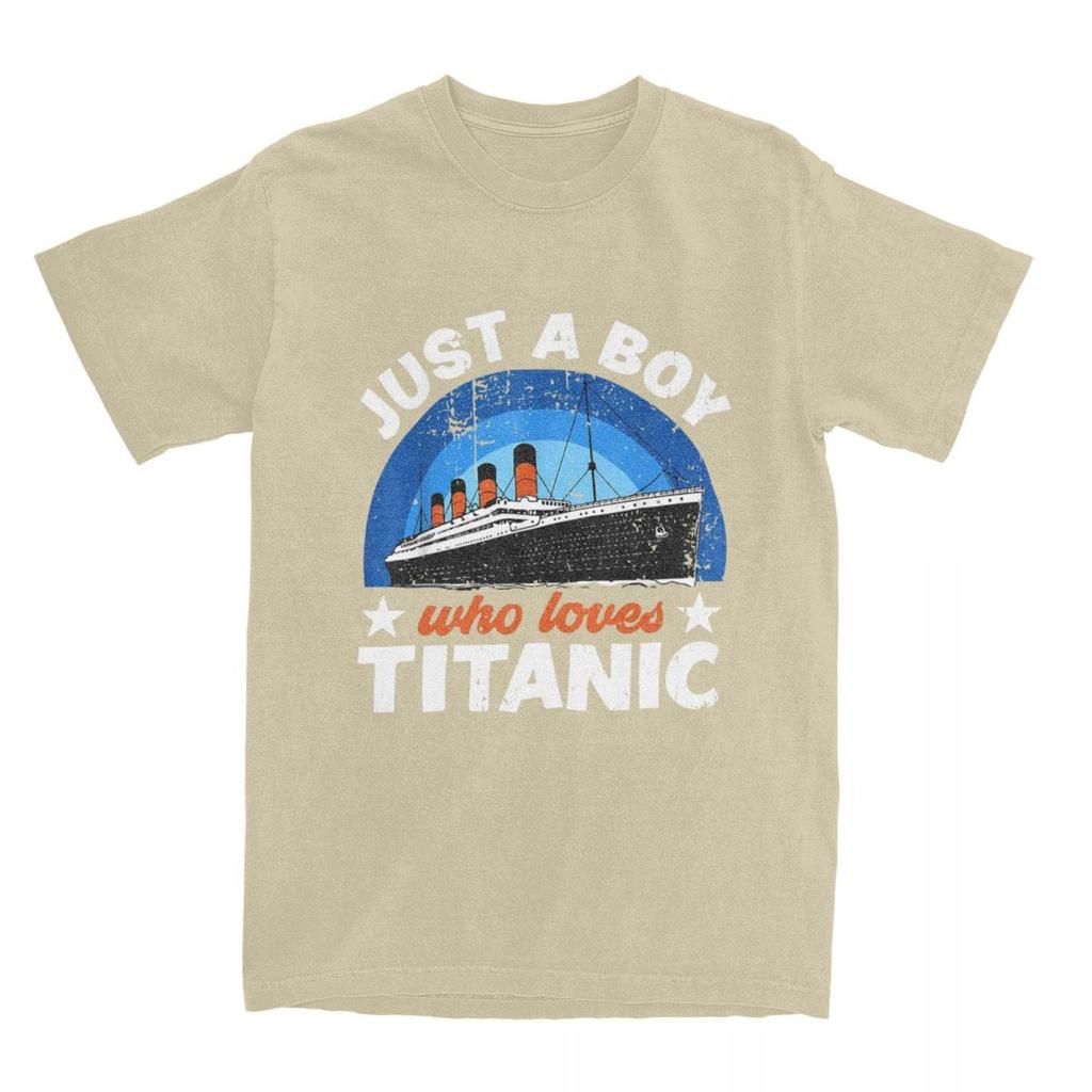 For Boys Who Just Love The RMS Titanic T-Shirt Men Women Funny Humor 100% Cotton Tee Shirt Round Collar Short Sleeve Summer Tops