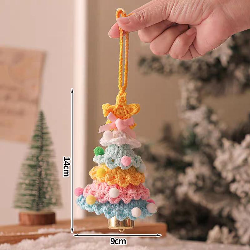 Handgestrickter Weihnachtsbaum Geschenk Weihnachtsmann Heiligabend Geschenk Handgefertigt Gehäkelt Bunt Weihnachtsbaum Schlüsselanhänger Autoanhänger