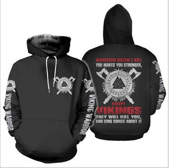 New Viking Norse Mythology 3D Print Unisex Pullover Hoodie 3XL