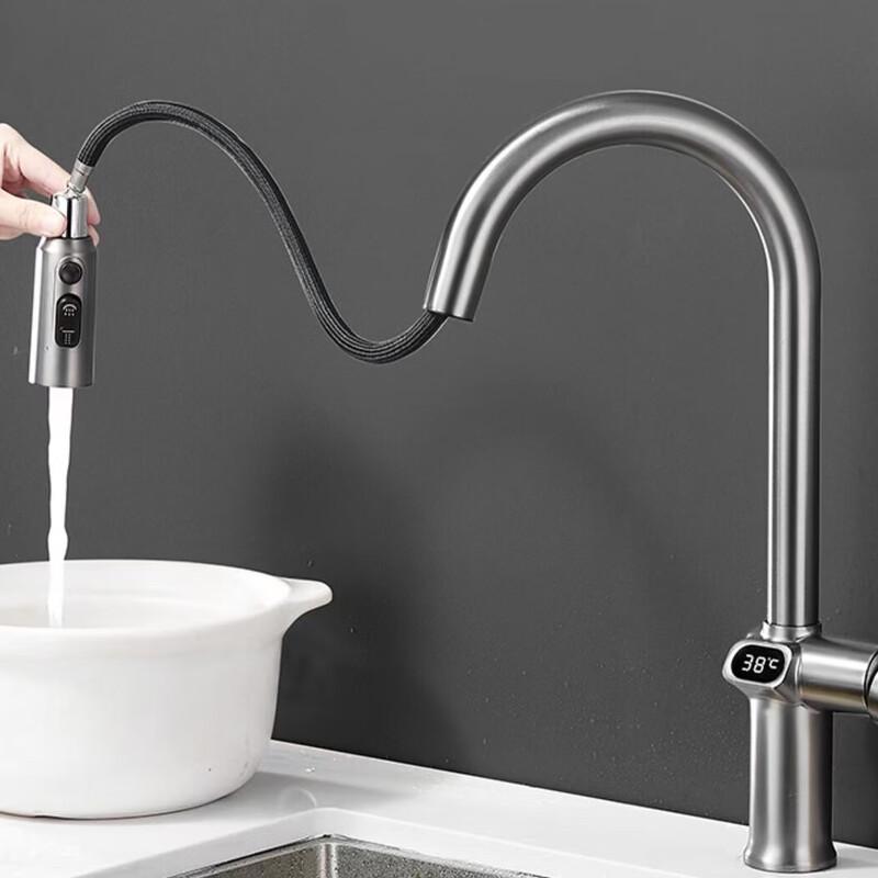 TLXT Kitchen Pull-Out Faucet with Digital Display