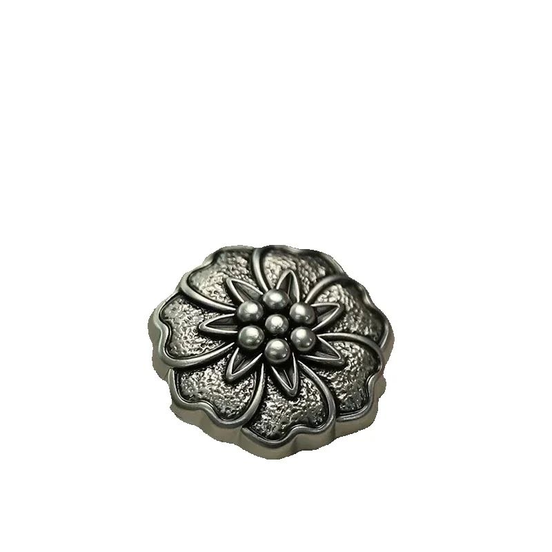 10pcs Beautiful Flower Buttons 18mm Classical Flower Metal Shank Buttons Sweater Blouse Sewing Accessories