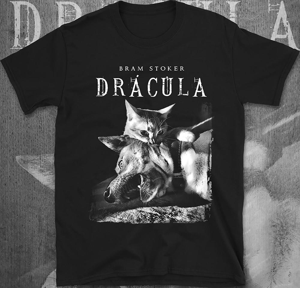 Vampire Cat Dracula TShirt Gothic Kitten Tee Short Sleeve Clothing Graphic Short Sleeve Shirt Unisex Unisex Women AllSeason 2XL
