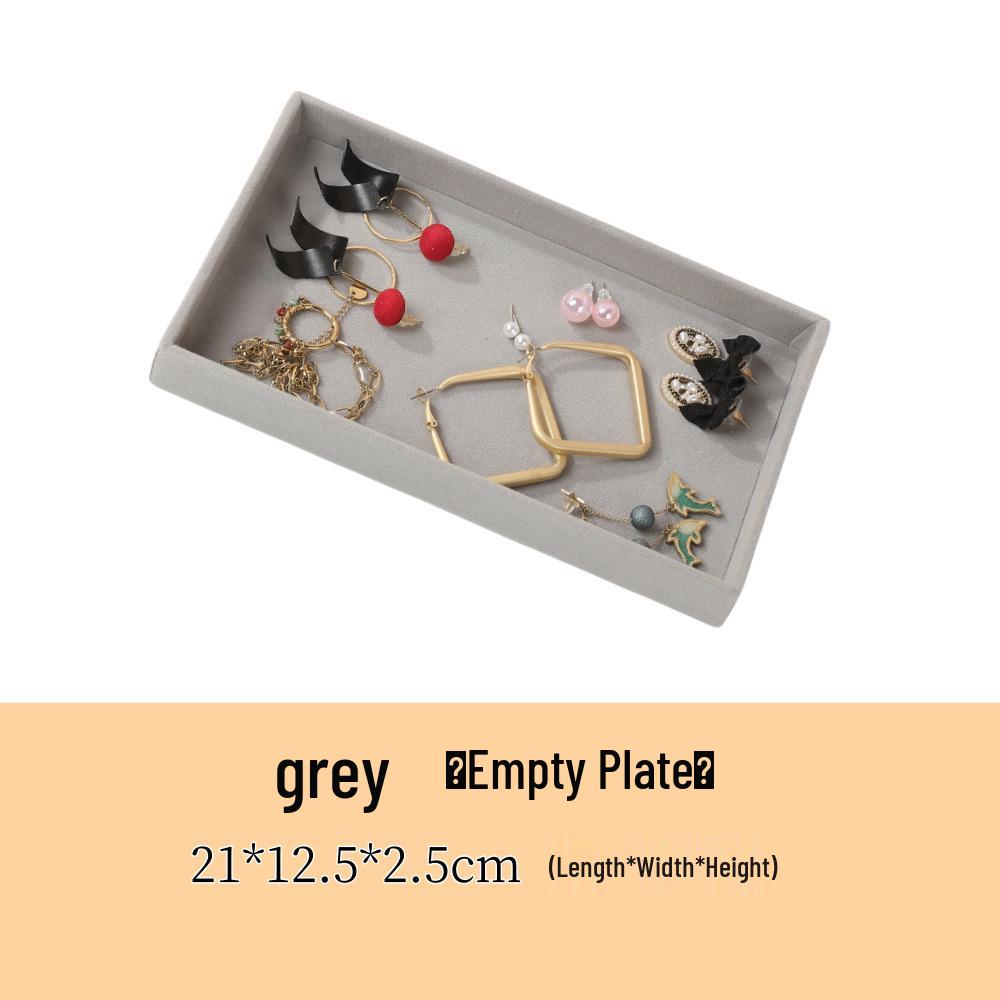 Velvet Jewelry Organizer Tray with Dividers for Necklaces, Earrings, and Rings