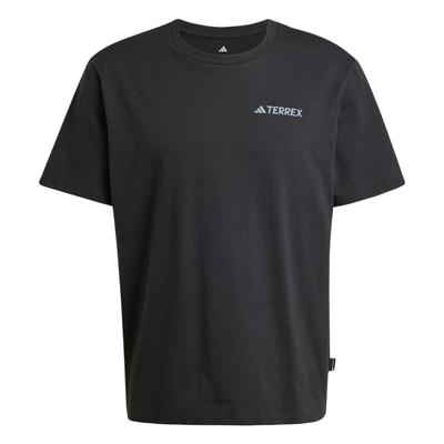 Terrex Polygiene Graficzny T-shirt z krótkim rękawem z okrągłym dekoltem o luźnym kroju Męskie Topy Czarny JI8328