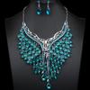 Exquisite European Crystal Water Drop Pendant Necklace & Earring Set for Women