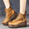 Fashion GKTINOO Ankle Women Boots Zip Winter 2024 New Women Shoes Genuine Leather Round Toe Handmade Retro Concise Platform Boots