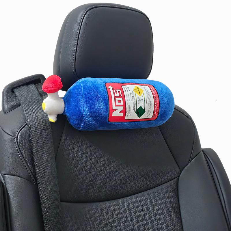 NOS Racing Neck Pillow & Lumbar Support Set: Headrest, Seat Belt Shoulder Pads, Nitrogen Bottle Design