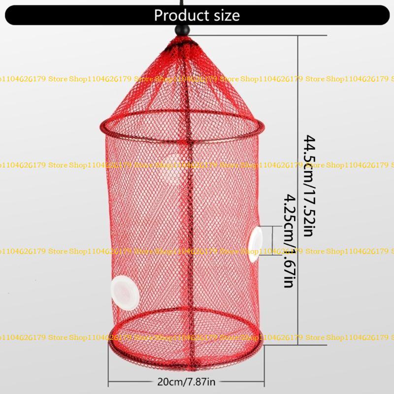 A1A2 Fishing Baits Trap Foldable Fish Basket for Shrimp Heavy Duty Braided Fishing Net with Storage Bag Basket Baits Cage