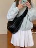 Japanese-Style Large Capacity Soft Leather Croissant Crossbody Bag for Women - High-End Autumn/Winter 2026 Shoulder Tote