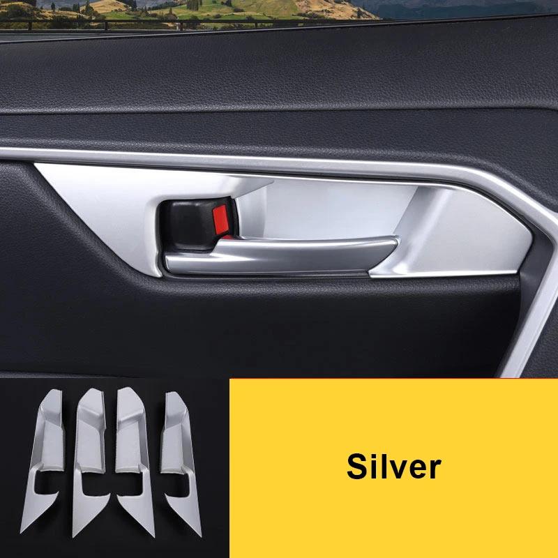 Carbon Car Interior Door Handle Bowl Frame Cover Trim Stickers For Toyota RAV4      2024 XA50 Accessories