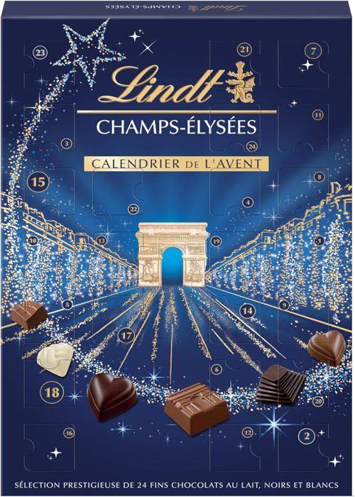 Calendrier de l'Avent Lindt Champs-Élysées - Assortiment de chocolats au lait, noirs et blancs - 250 g - Plaisir des fêtes