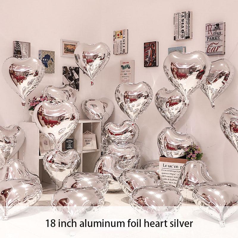 

10Pcs Valentine s Day Heart Balloons 18 Red Love Heart Shape Balloon for Valentines Day Decorations Heart Foil Balloon Wedding H&18inch