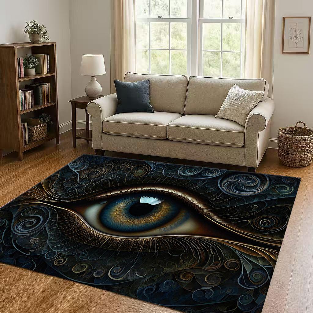 3D Freemasonry All Seeing Eye Symbol Evil Eye Living Room Non Slip Area Rug Carpet for Bedroom Playroom Sofa,Home Decor Doormat