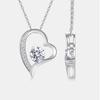 Elegant Heart Double Halo Pendant 925 Sterling Silver Premium Moissanite Crown Design Bridal Fashion Jewelry for Women