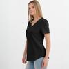 Women's Jacquarded V-neck Top T-shirt Short Sleeve Versatile Hollow Top