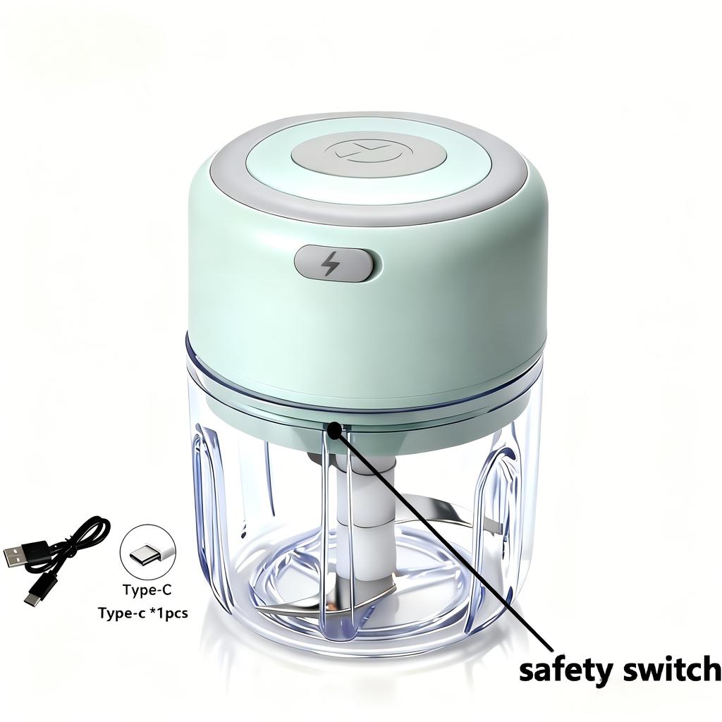 Electric Garlic Chopper, USB Charging Masher, Suitable for Garlic, Ginger, Onions, Vegetables