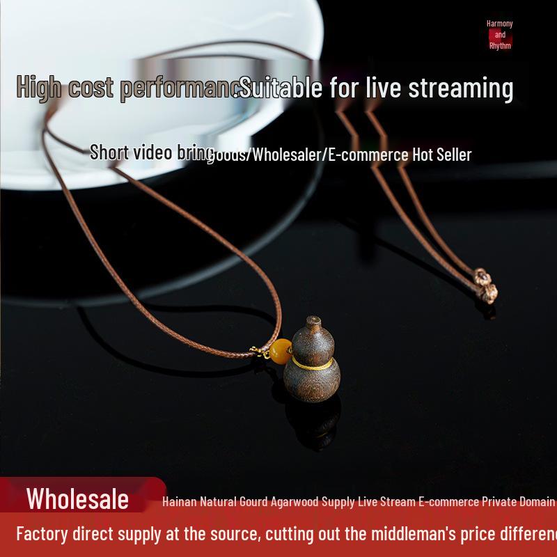 12mm Natural Agarwood Gourd Pendant (Unisex) Model SY1119-10