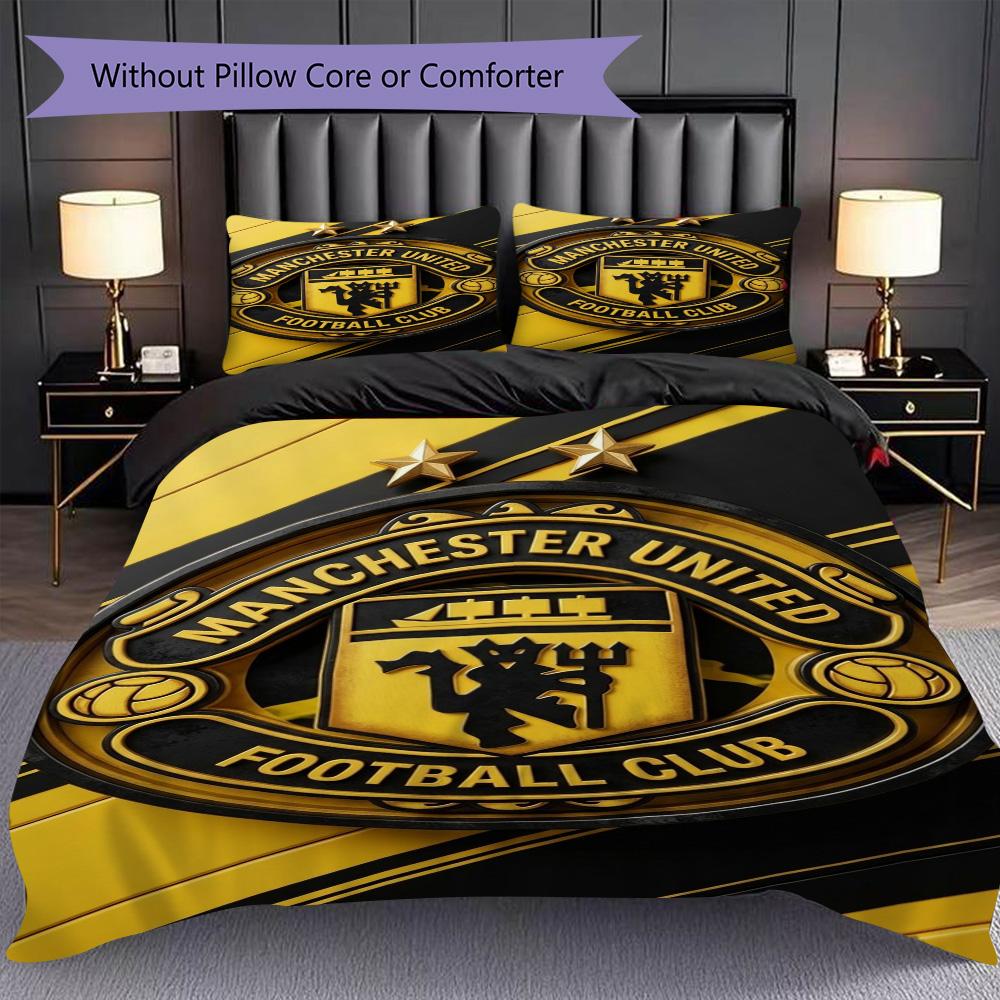 Manchester Glory Bedding (1 * duvet cover + 2 * pillowcase, without core) 2D Flat Bedding set Christmas birthday gift Duvet cover and pillowcase