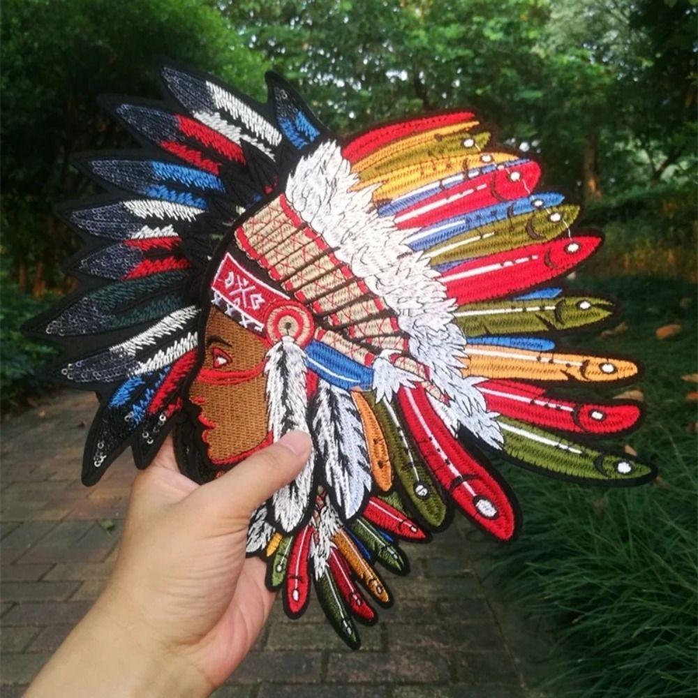 Punk Indian Cloth Patches Embroideried Badges Clothes Sticker Jacket Appliques  Sewing